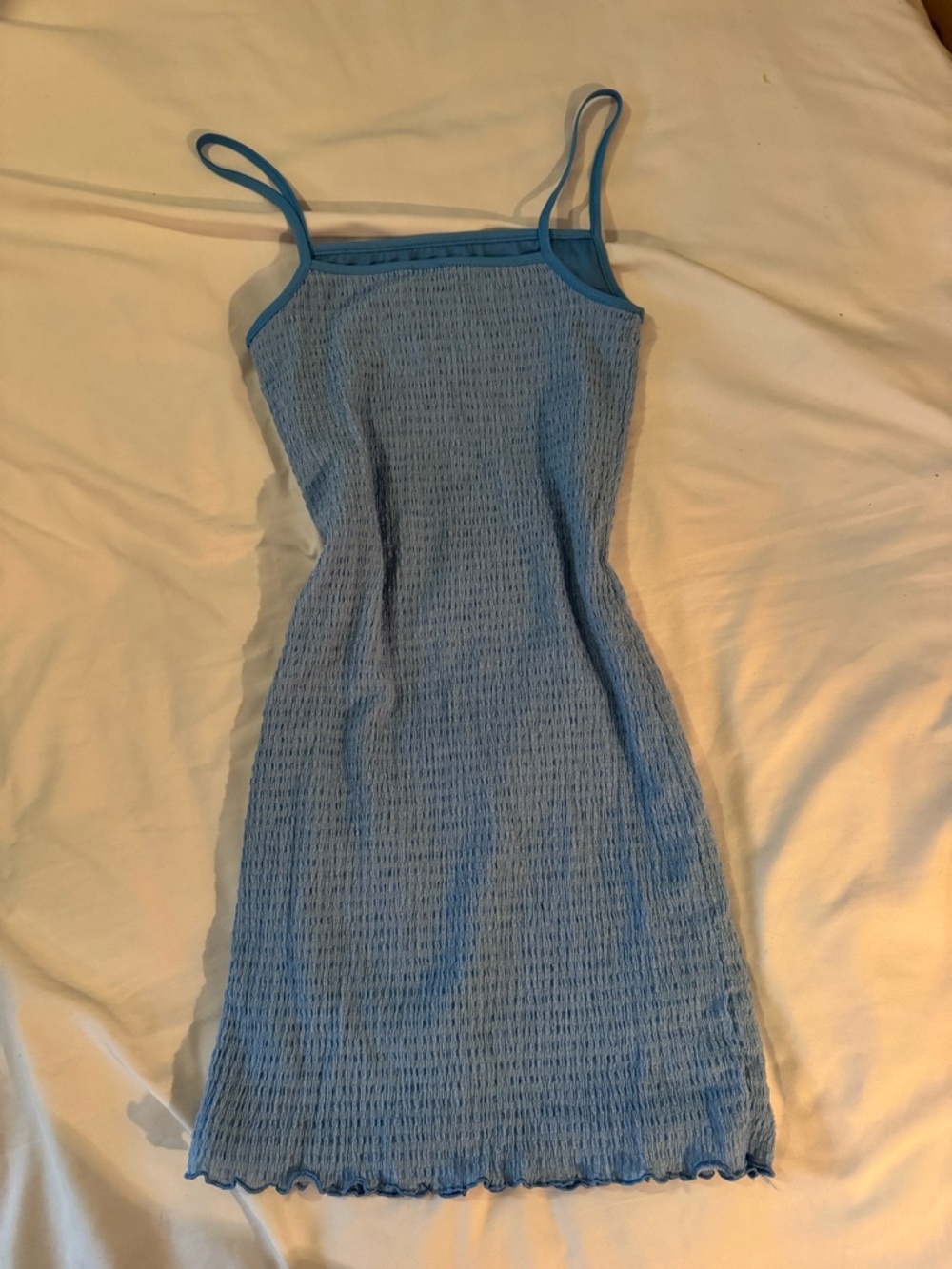 Wilfred Light Blue Spaghetti Strap Mini Dress - Picture 8 of 8